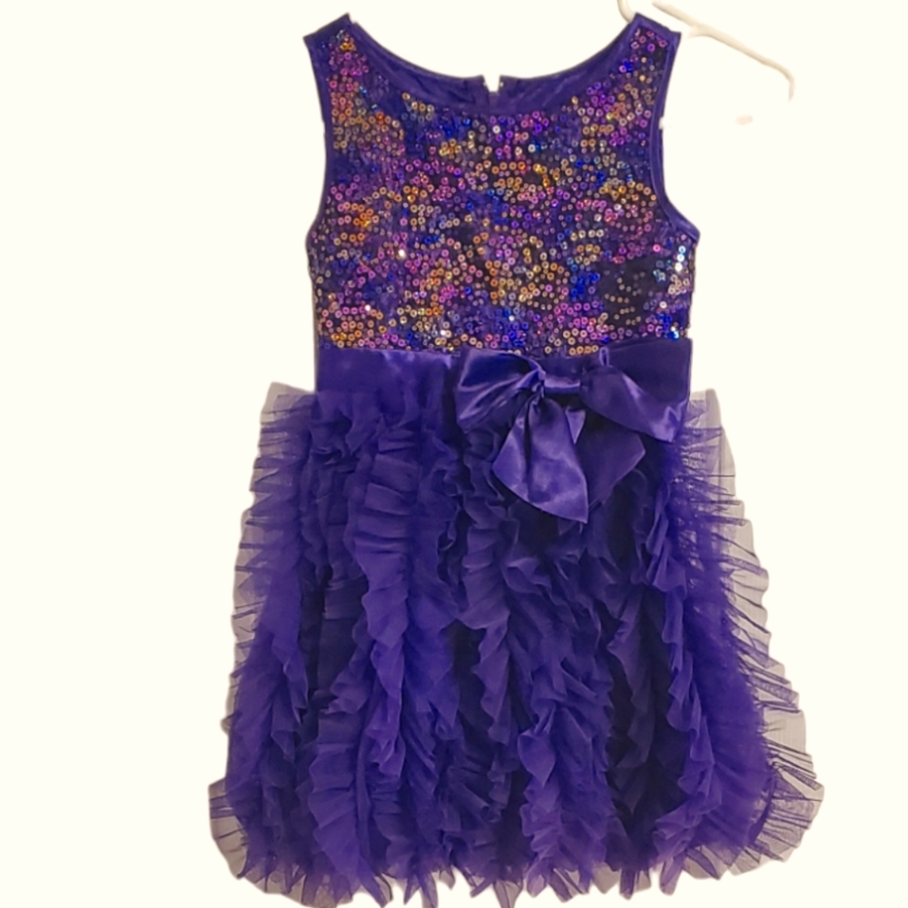 Purple Ruffle Girl Dress. Sz.3-5Y.